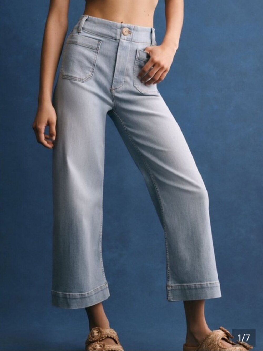 Maeve The Petite Colette Jeans | High Rise Cropped Wide Leg | 23P